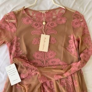 For Love and Lemons Pink Lace Mini Dress